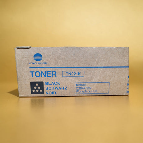 "Originele Konica Minolta TN221 Toner Zwart A8K315H voor Bizhub C227 C287 NIEUWE OVP