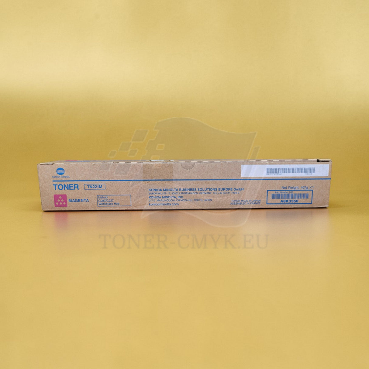 Originální purpurový toner Konica Minolta TN221M A8K3350 pro Bizhub C287 C227 NOVÉ OV
