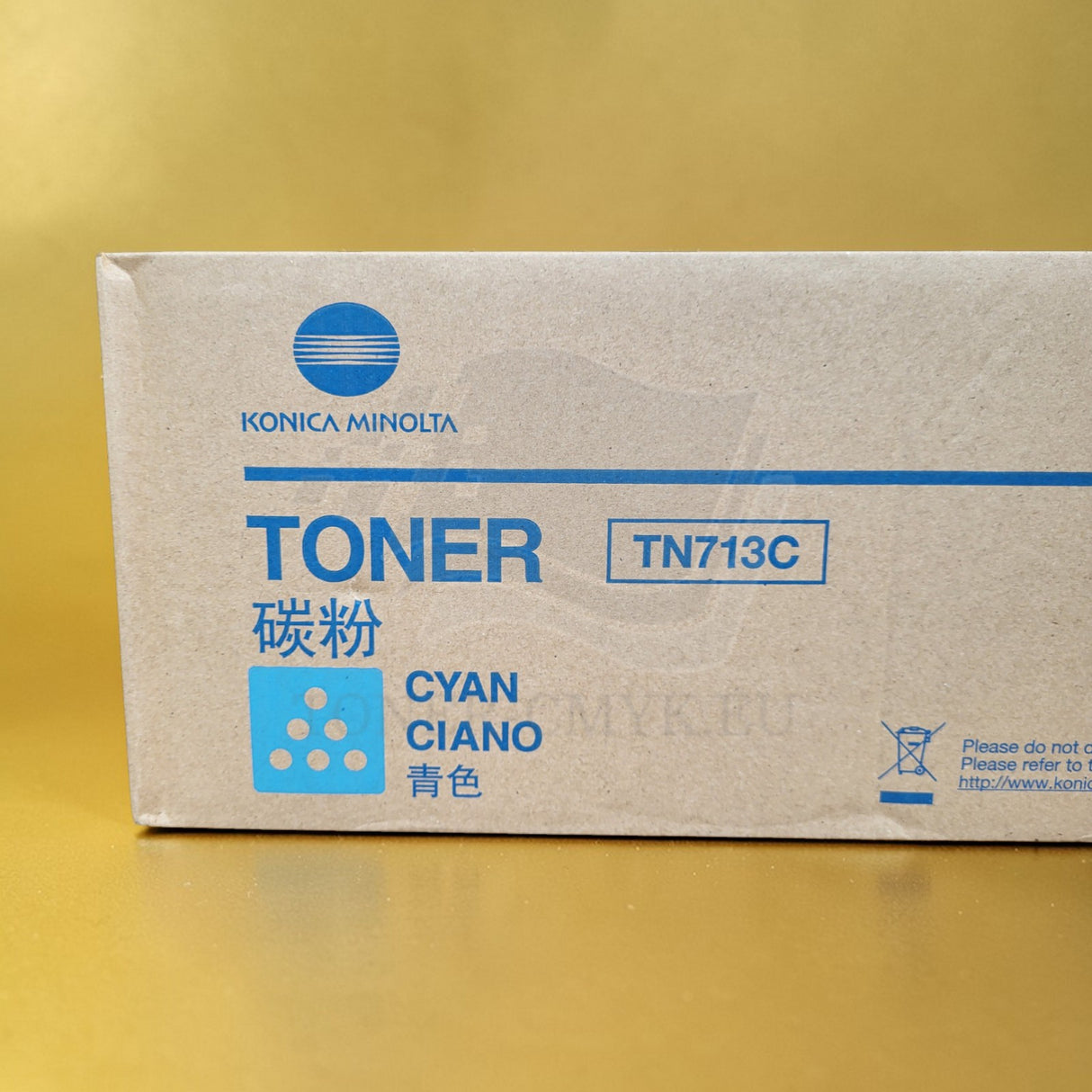 Originální toner Konica Minolta TN713C azurový A9K8450 pro Bizhub C659 C759 NEW OVP