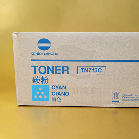 Originální toner Konica Minolta TN713C azurový A9K8450 pro Bizhub C659 C759 NEW OVP