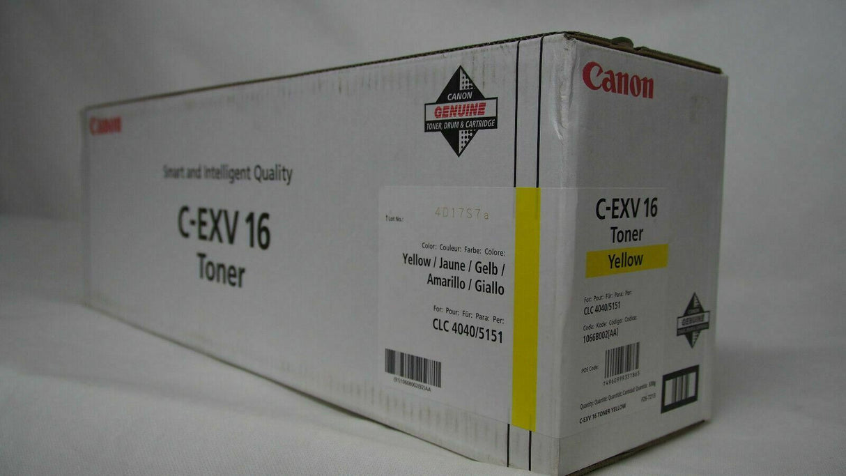 Original Canon C-EXV16 Toner Gelb 1066B002 für CLC 4040 CLC 5151 Neu OVP^