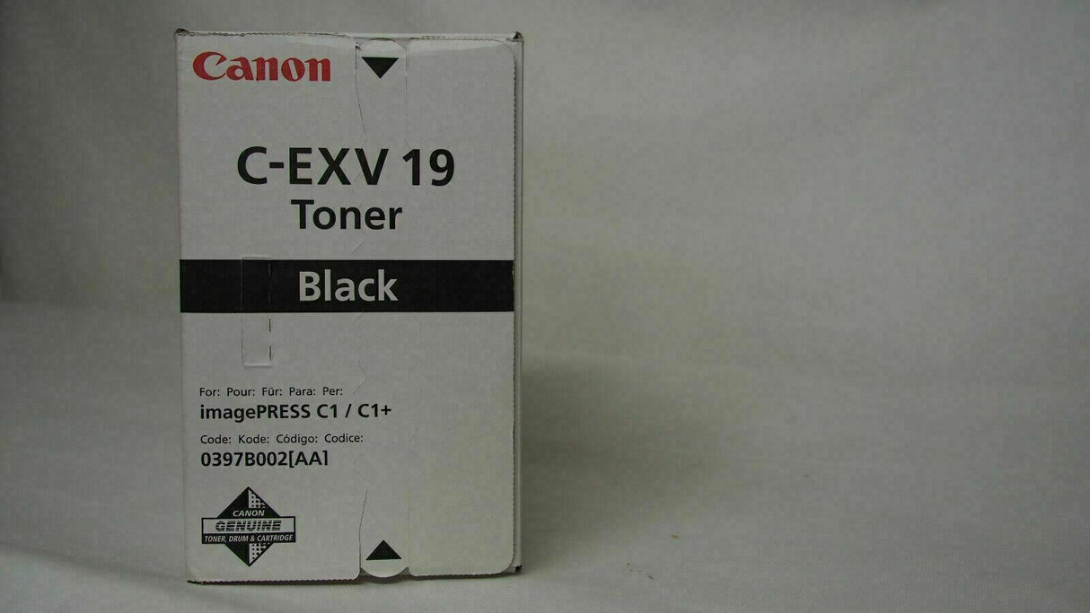 "Original Canon C-EXV19 Toner Black 0397B002 imagePRESS C 1 imagePRESS C 1 Plus