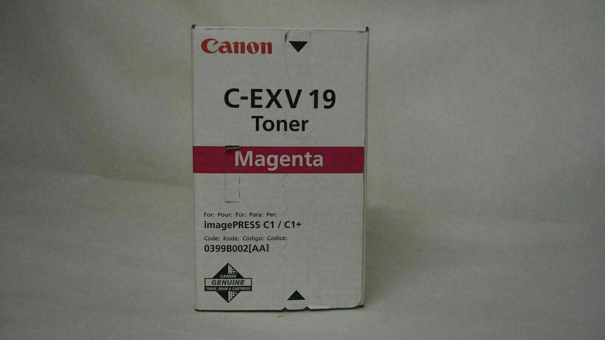 "Original Canon C-EXV 19 Toner Magenta 0399B002 for imagePRESS C 1 NEW OVP