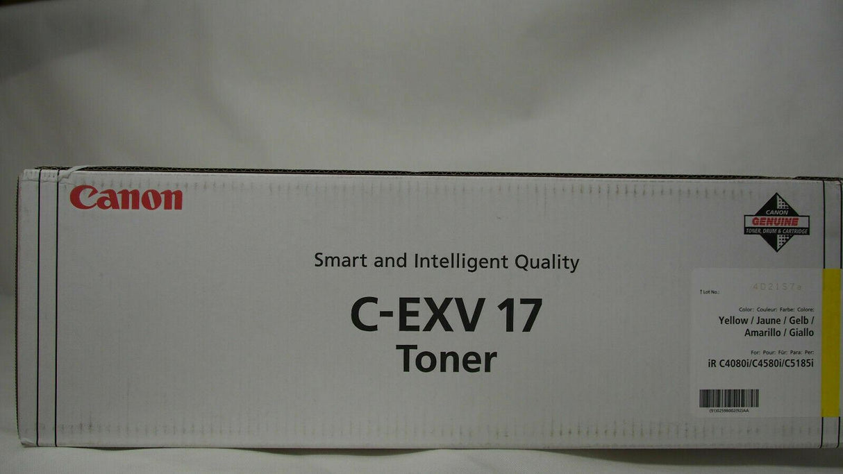 "Original Canon C-EXV 17 Toner Yellow 0259B002 für iR C4080 iR C4080i iR C4580