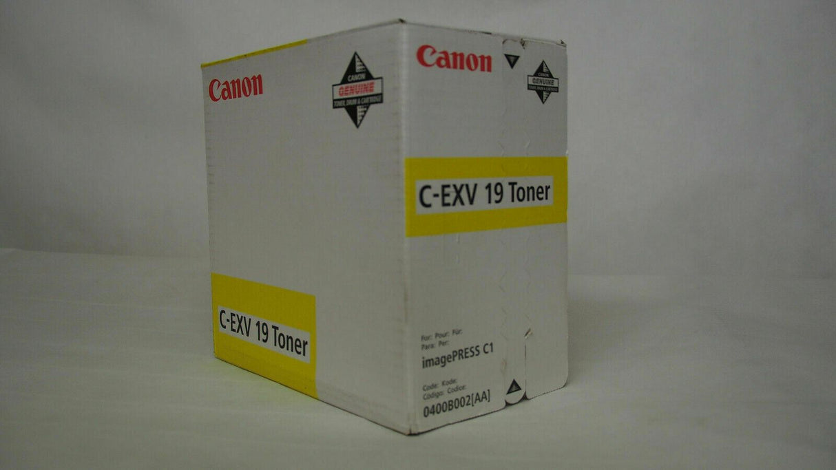 Original Canon CEXV19 Toner Yellow 0400B002 für imagePRESS C1 C1 Plus Neu OVP^