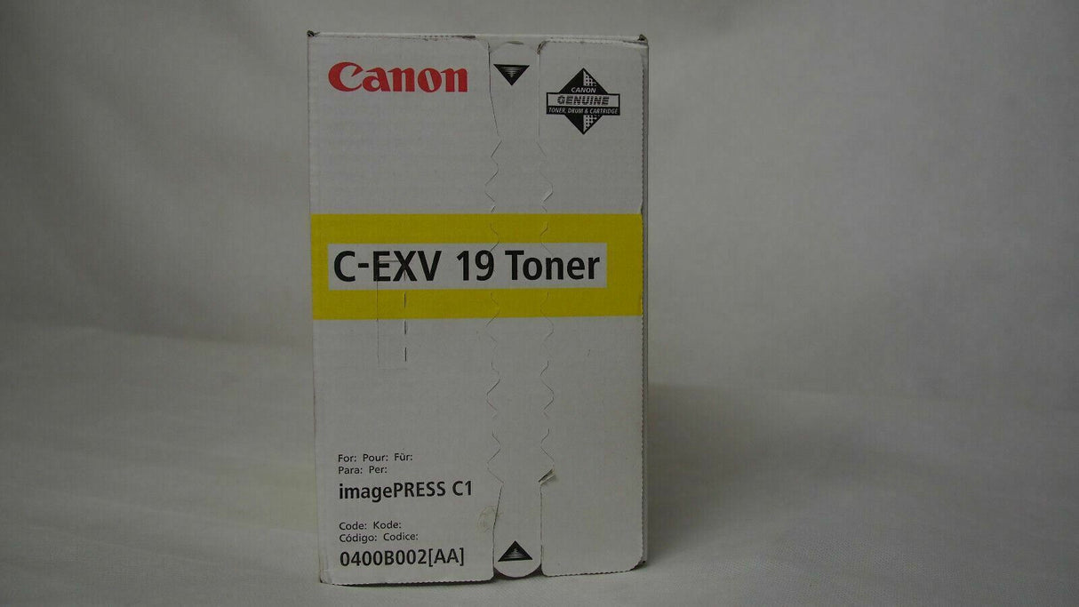 "Original Canon C-EXV 19 Toner Yellow 0400B002 für imagePRESS C 1 imagePRESS C 1
