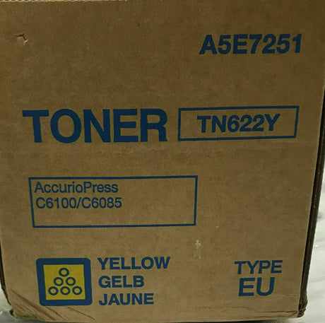 "Original Konica Minolta Toner TN622Y Yellow A5E7251 Bizhub Press C 6100 NEU OVP