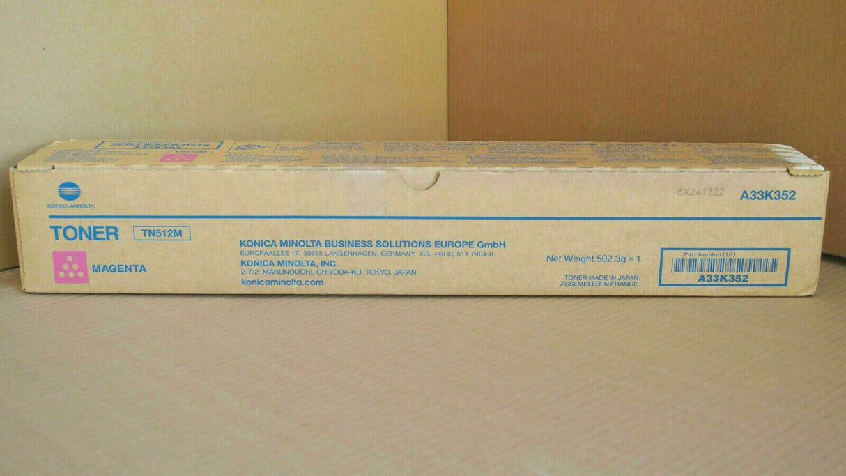 Original Konica Minolta Toner Magenta TN512M A33K352 Bizhub C454E C554E