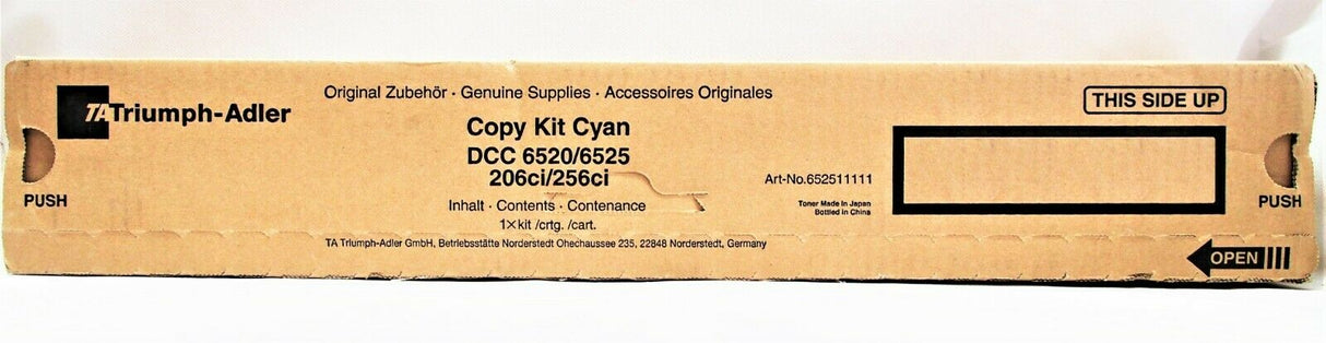 "Kit de copie d'origine Triumph Adler Cyan 652511111 f. DCC-6520 6525 206ci 256ci NEU