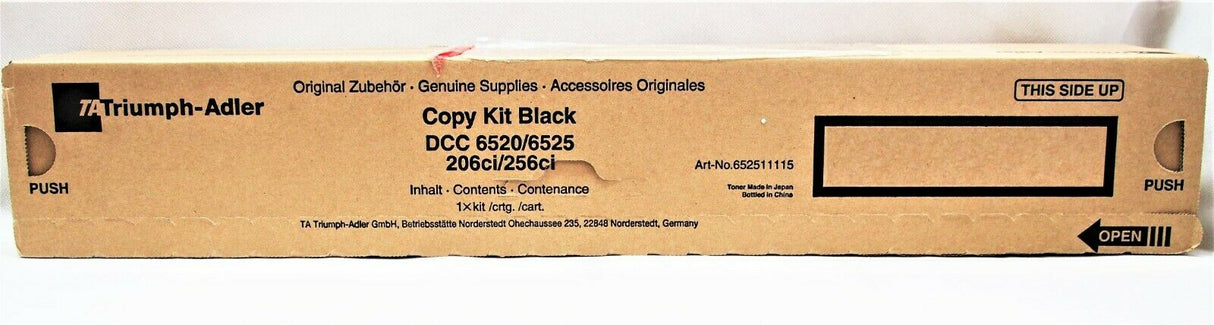 "Kit de copie d'origine Triumph Adler noir 652511115 DCC-6520 6525 206ci 256ci NEU