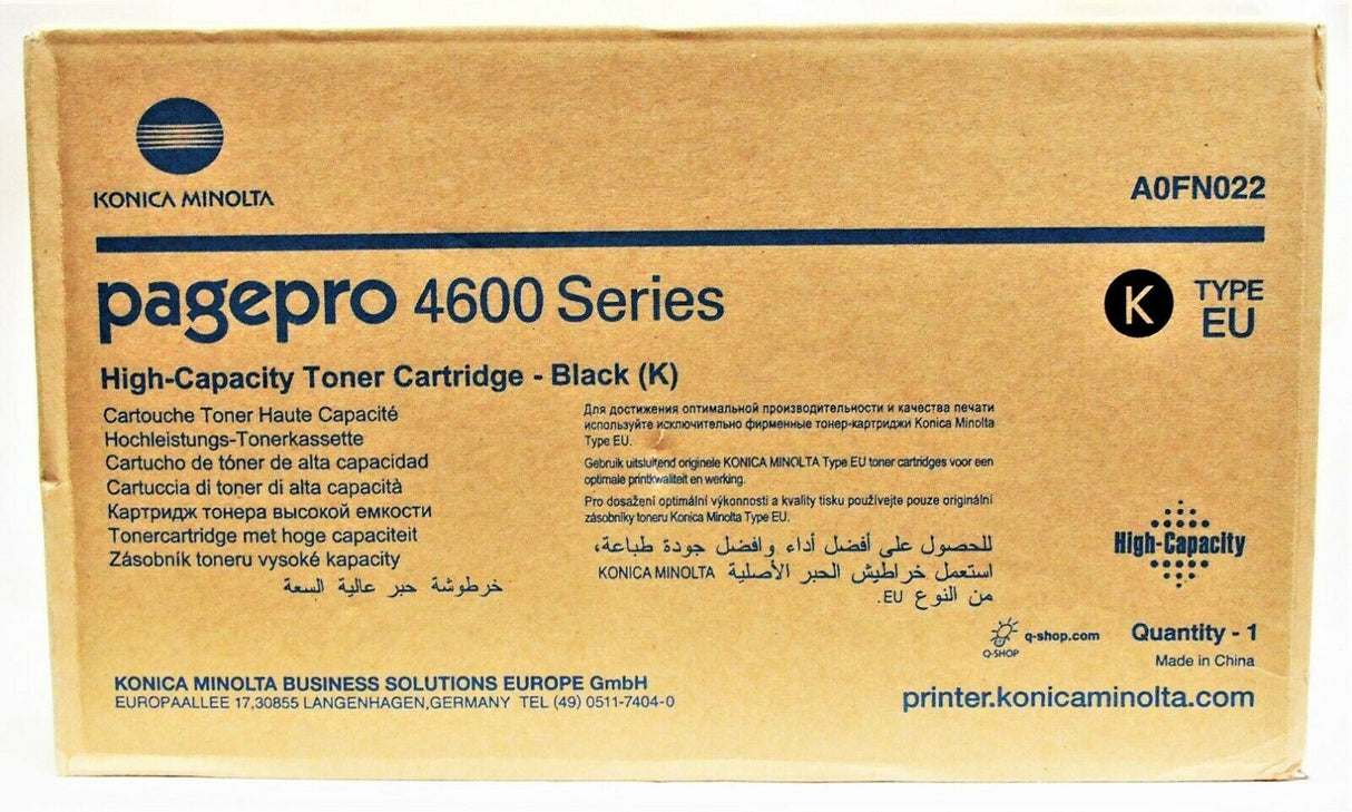 "Originální Konica Minolta Black (Black) toner A0FN022 pro PagePro 4600 4650 Ser