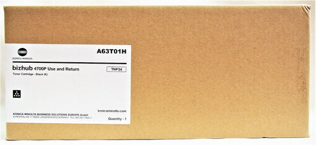 Toner d'origine Konica Minolta TNP34 Noir (Noir) Bizhub A63T01H 4700P NOUVEAU OVP