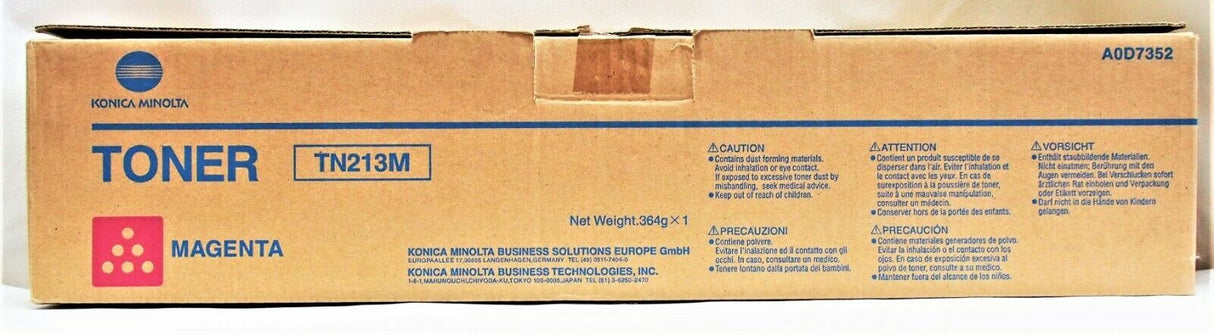 Originální toner Konica Minolta TN213M Magenta A0D7352 pro Bizhub C203 C253 NOVINKA