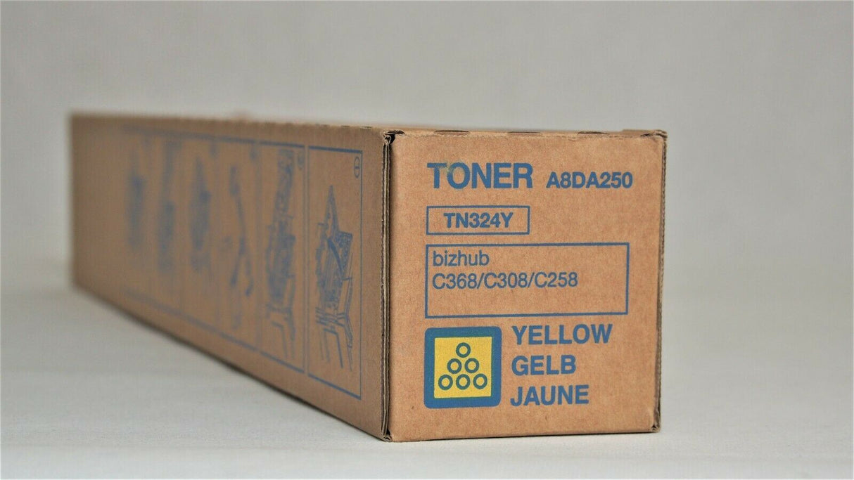 Žlutý toner Konica Minolta TN324Y (žlutý) A8DA250 pro Bizhub C368 C308 C258 NOVINKA
