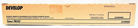 "Original DEVELOP TN322 Toner Black A33K0D0 for Ineo 224e 284e 364e NEW OVP