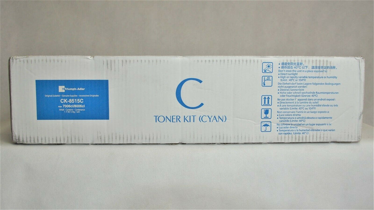 "Originele Triumph Adler CK 8515 C Toner Cyaan 1T02NDCNL0 voor 7006ci 8006ci NIEUW OV