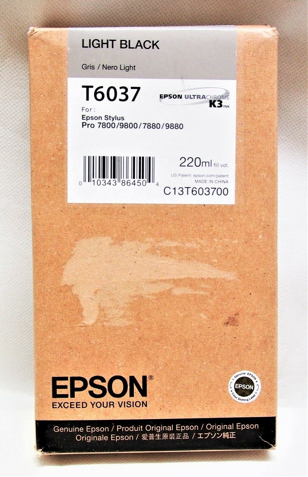 ''EPSON T6037 / C13T603700 Toner Light Black für PRO 7800 / 9800 / 7880 / 9880 N