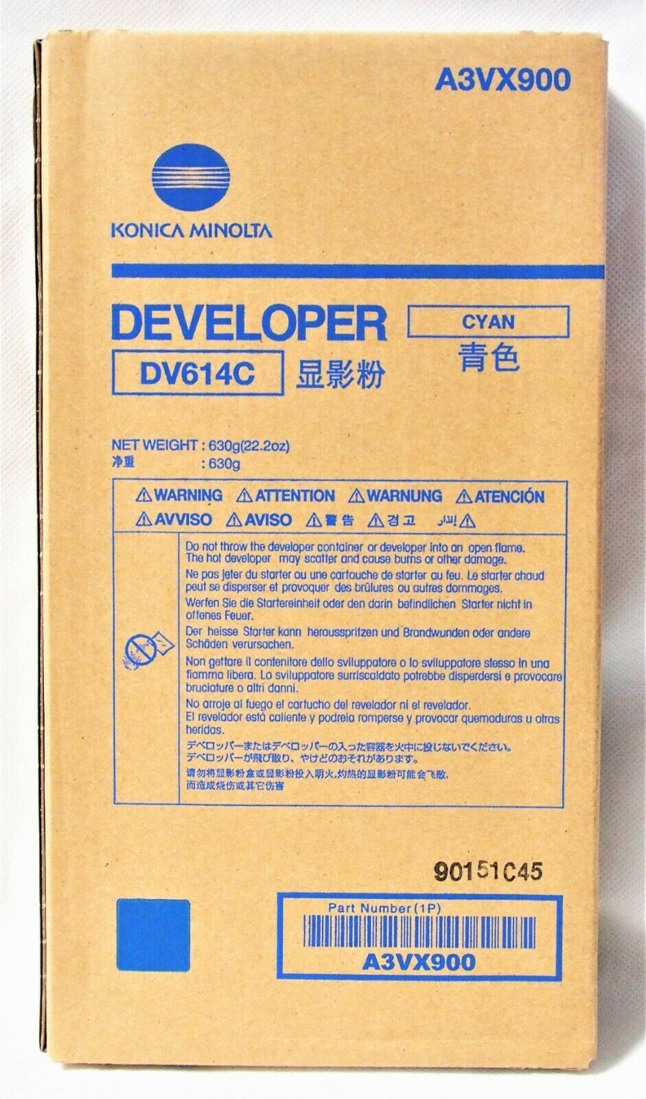 Konica Minolta DV614C Developer Cyan A3VX900 pro AccurioPress C 1060 1070 3070