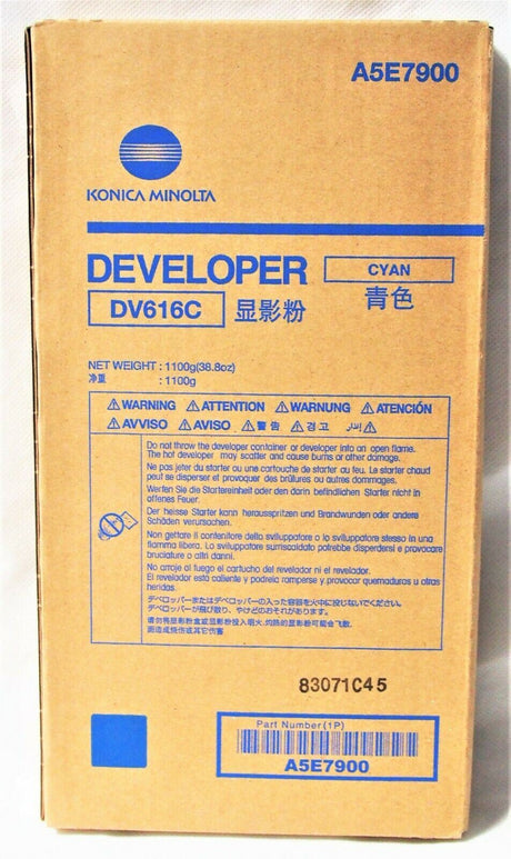 Konica Minolta DV616C ontwikkelaar cyaan A5E7900 voor Bizhub Press C1085 1100