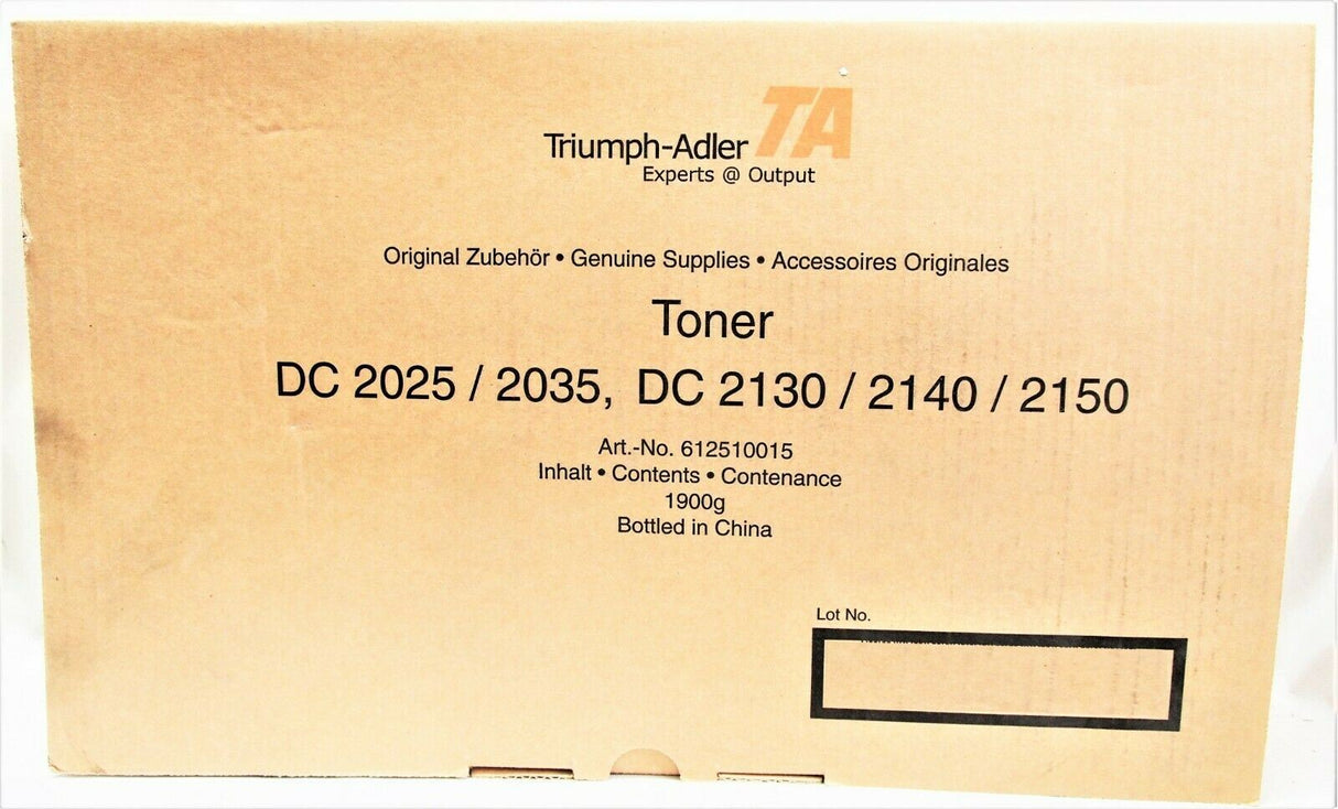 Toner d'origine Triumph Adler noir 612510015 pour DC 2025 2036 2130 2140 2150