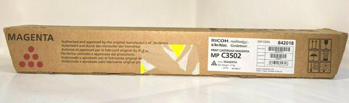 "Original RICOH Toner Print Cartridge Magenta 842018 für MP C3502 NEU OVP
