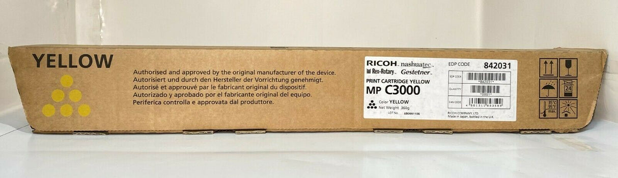 "Original RICOH Toner Yellow Gelb 842031 für Aficio MP C3000 NEU OVP