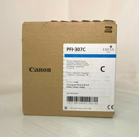 Originele Canon PFI-307C Tintenpatrone 9812B001 Cyaan iPF830 iPF840 iPF850 NEU