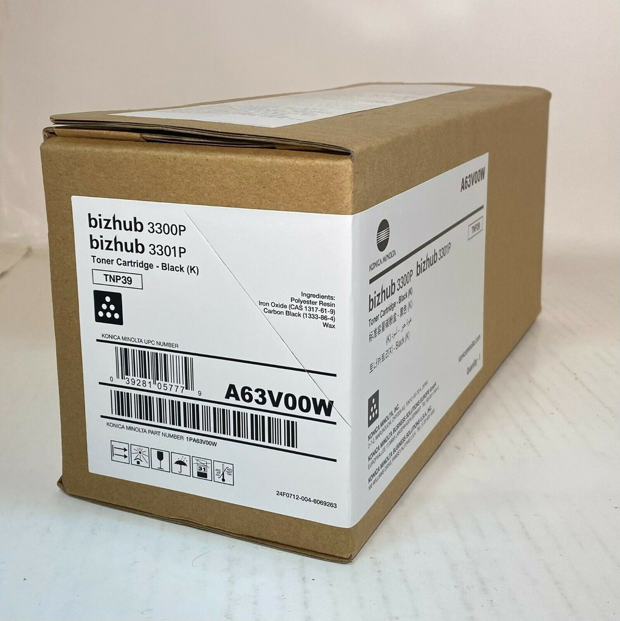 Originální černý toner Konica Minolta TNP39 A63V00W pro Bizhub 3300P 3301P