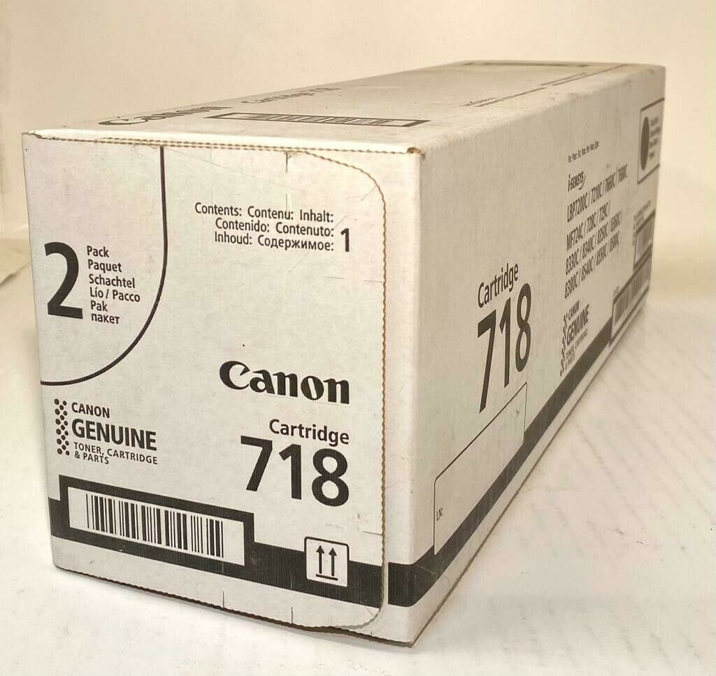 "Original CANON 2er Pack Schwarz Toner 2662B017 Cartridge 718 i-SENSYS LBP7200C
