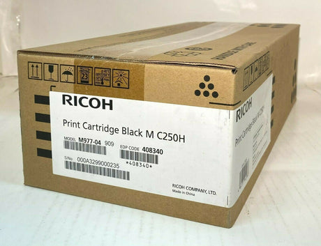 "Original RICOH C250H Black Black Toner 408340 for Ricoh M C250FW P C301W NEW