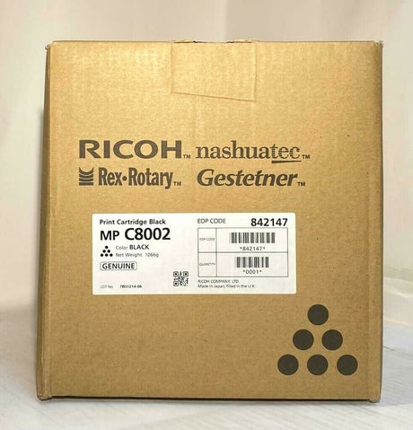 "Toner d'origine RICOH Noir Noir 842147 pour Ricoh Aficio MP C8002 C6502 NOUVEAU