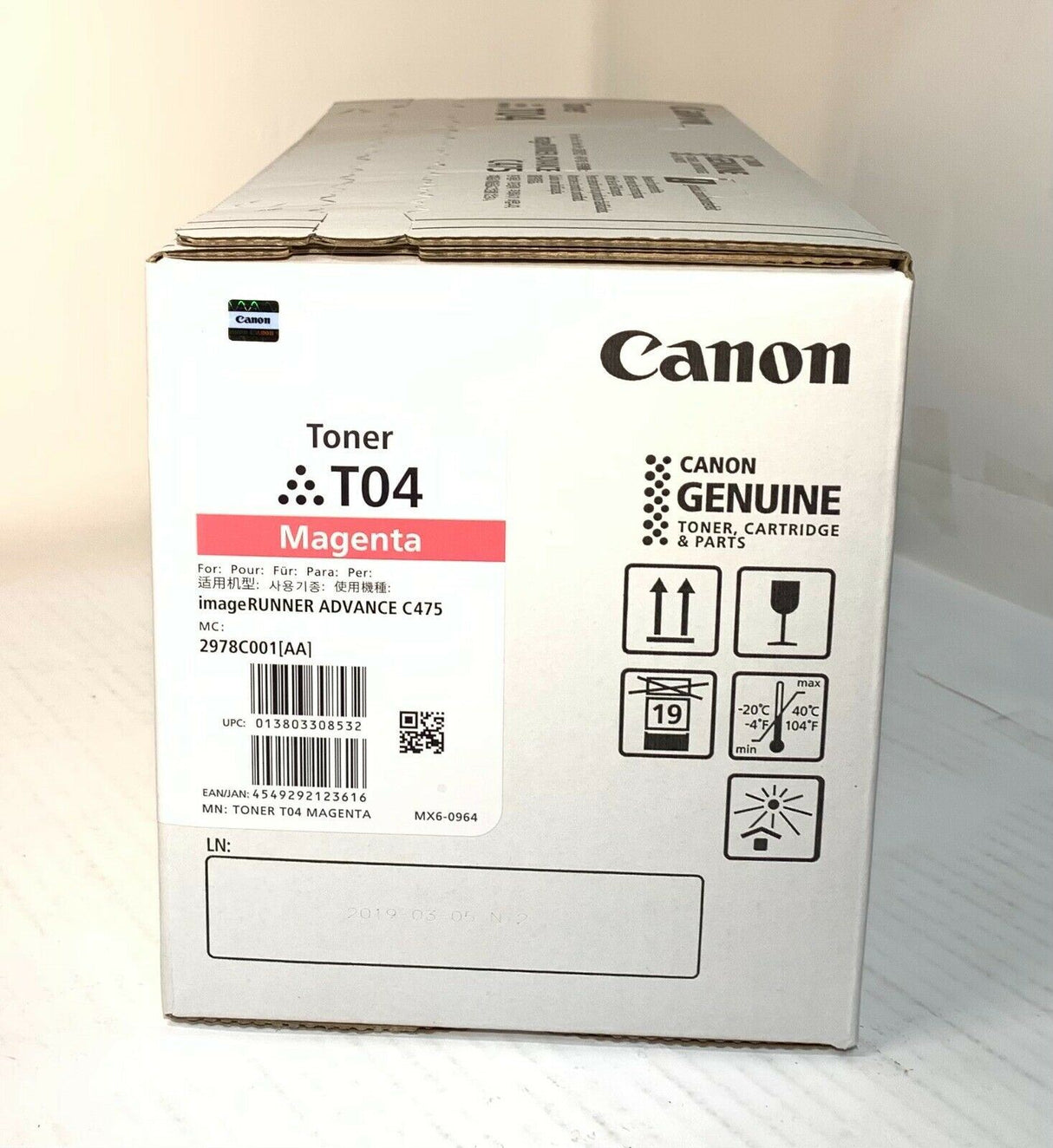 "Toner d'origine Canon 2978C001 T04 Magenta pour imageRUNNER ADVANCE C475 NOUVEAU