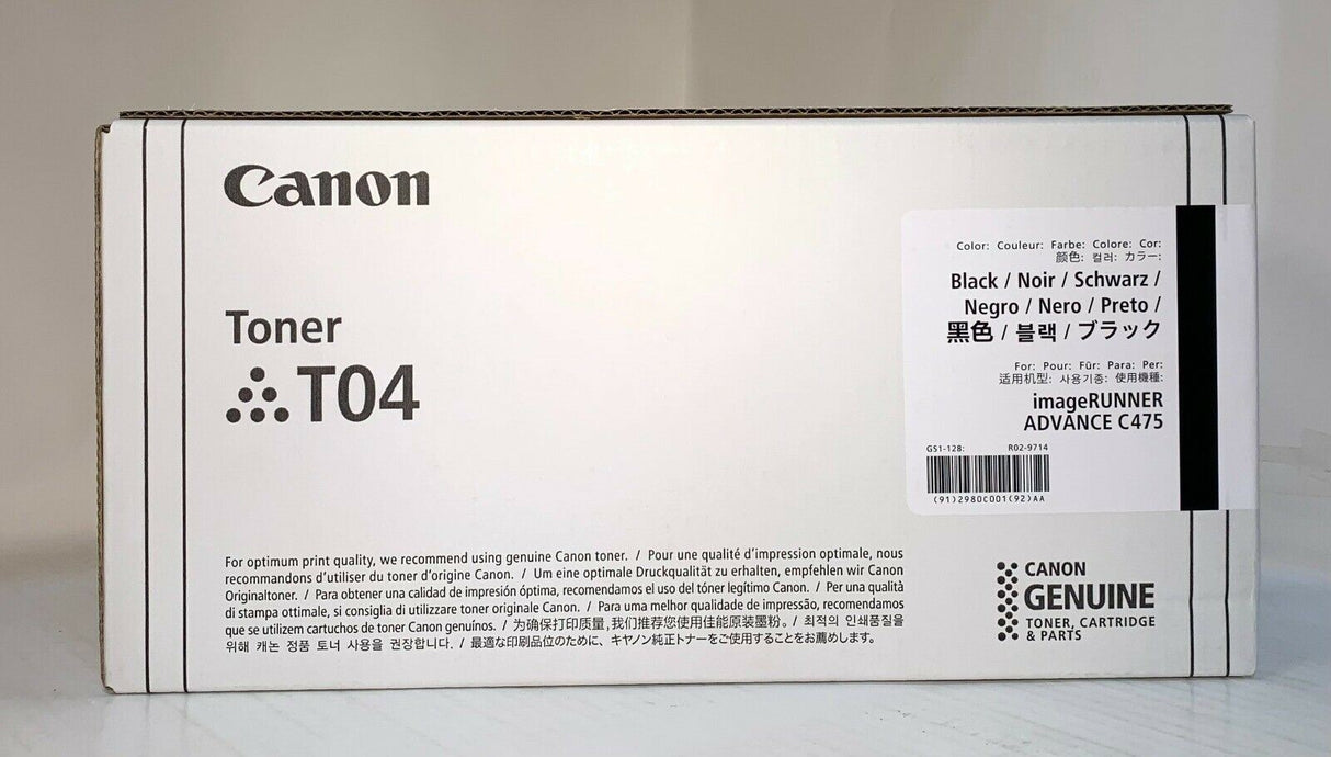 Original Canon 2980C001 T04 Black Toner Schwarz für imageRUNNER ADVANCE C475 NEU