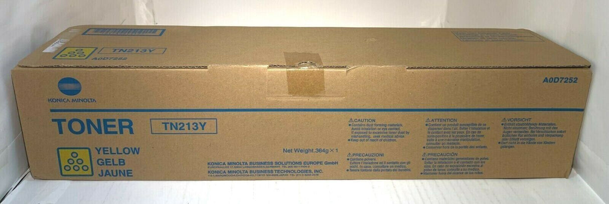 ''Original Konica Minolta Toner TN213Y Yellow Gelb Bizhub C253 C203 A0D7252 NEU