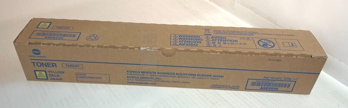 "Original Konica Minolta Toner TN514Y Yellow Gelb Bizhub C458 C558 A9E8250 NEU´
