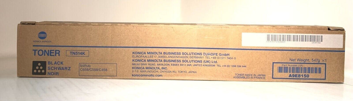 Original Konica Minolta Toner TN514K Black Bizhub C458 C558 C658 A9E8150 NEU !´