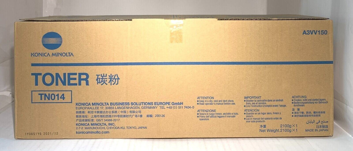 "Original Konica Minolta TN014 Black Toner A3VV150 für Bizhub 1052 1200 1250 225