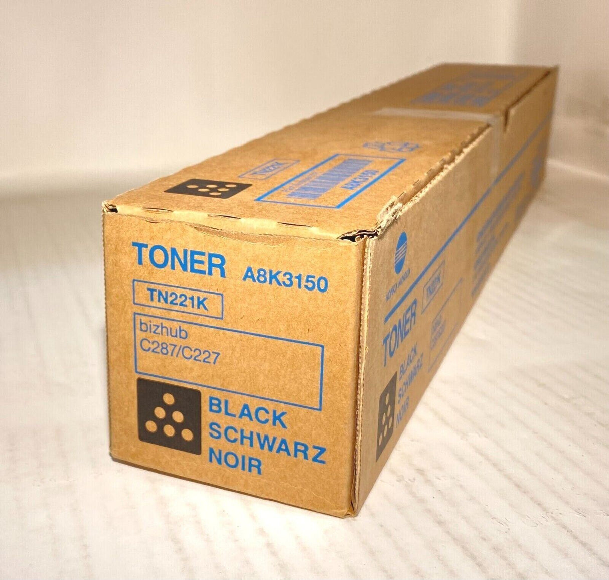 Original Konica Minolta TN221K Toner Black A8K3150 for Bizhub C287 C227 NEW OVP